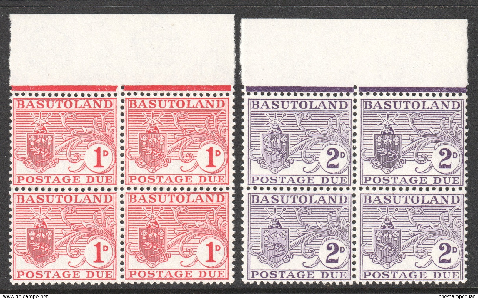 Basutoland Scott J3/J4 - SG D3/D4, 1956 Postage Due Set Blocks Of 4 MNH** - 1933-1964 Colonie Britannique