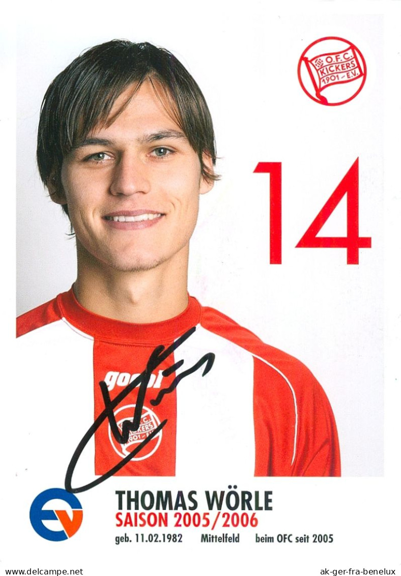 Fußball-Autogrammkarte AK Thomas Wörle Offenbacher Kickers 05-06 Krumbach Schwaben Thannhausen Augsburg Greuther Fürth - Autographes