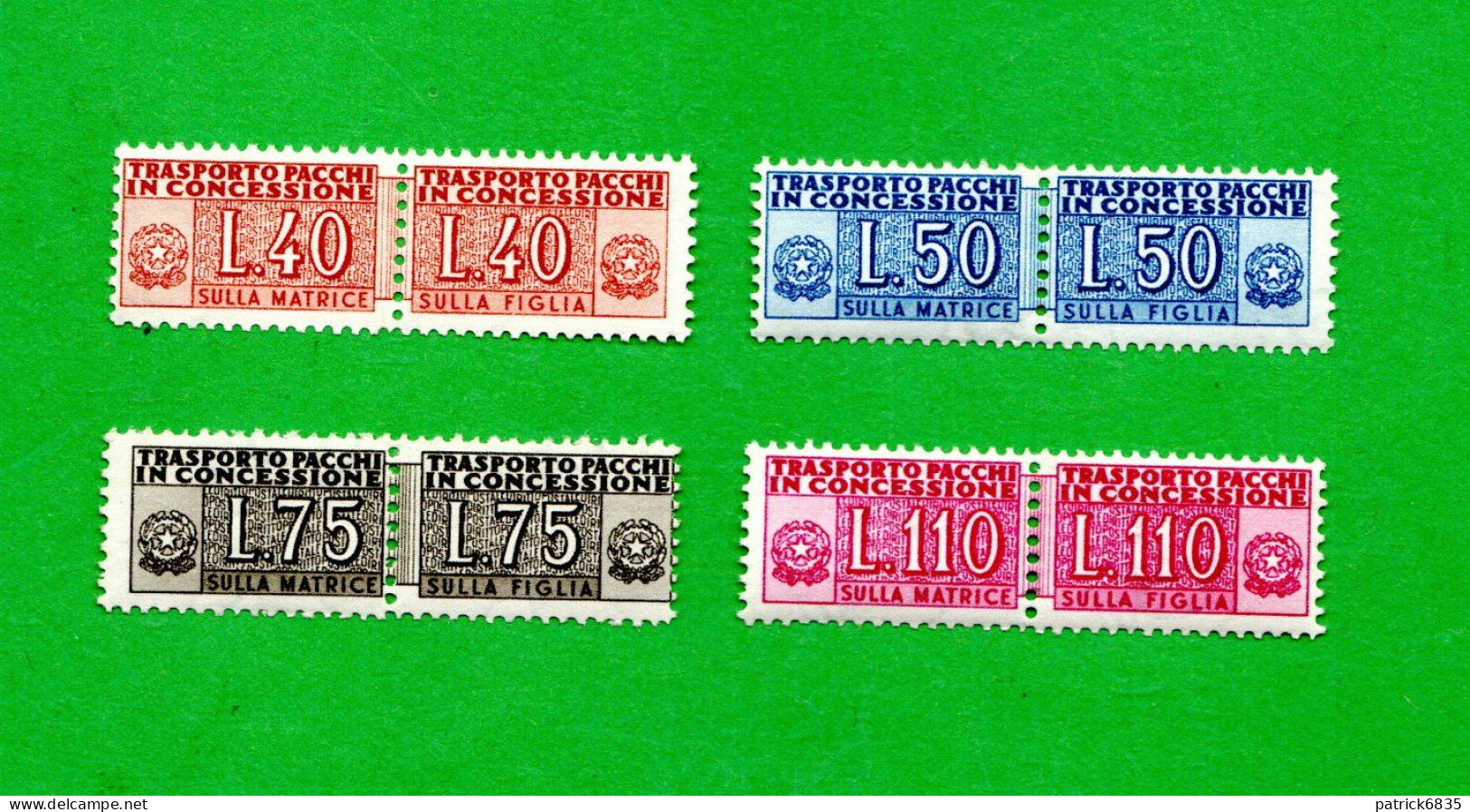 (D) Italia ** -1953. PACCHI In CONCESSIONE. Fil. RUOTA. UNIF. 1/4. D. 13-1/4 Pettine. MNH** - Paquetes En Consigna