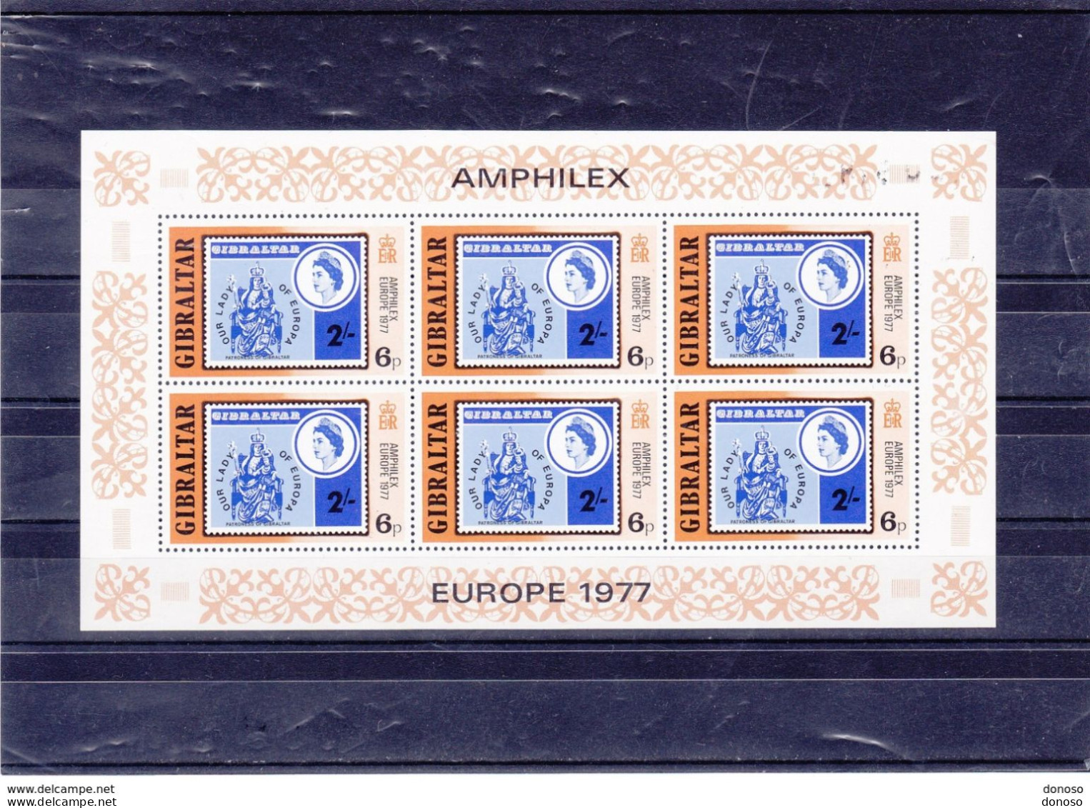 GIBRALTAR 1977  AMPHILEX TIMBRE SUR TIMBRE  3 BLOCS DE 6 Yvert 364-366, Michel 364-366 NEUF** MNH Cote :yv 12 Euros - Gibraltar