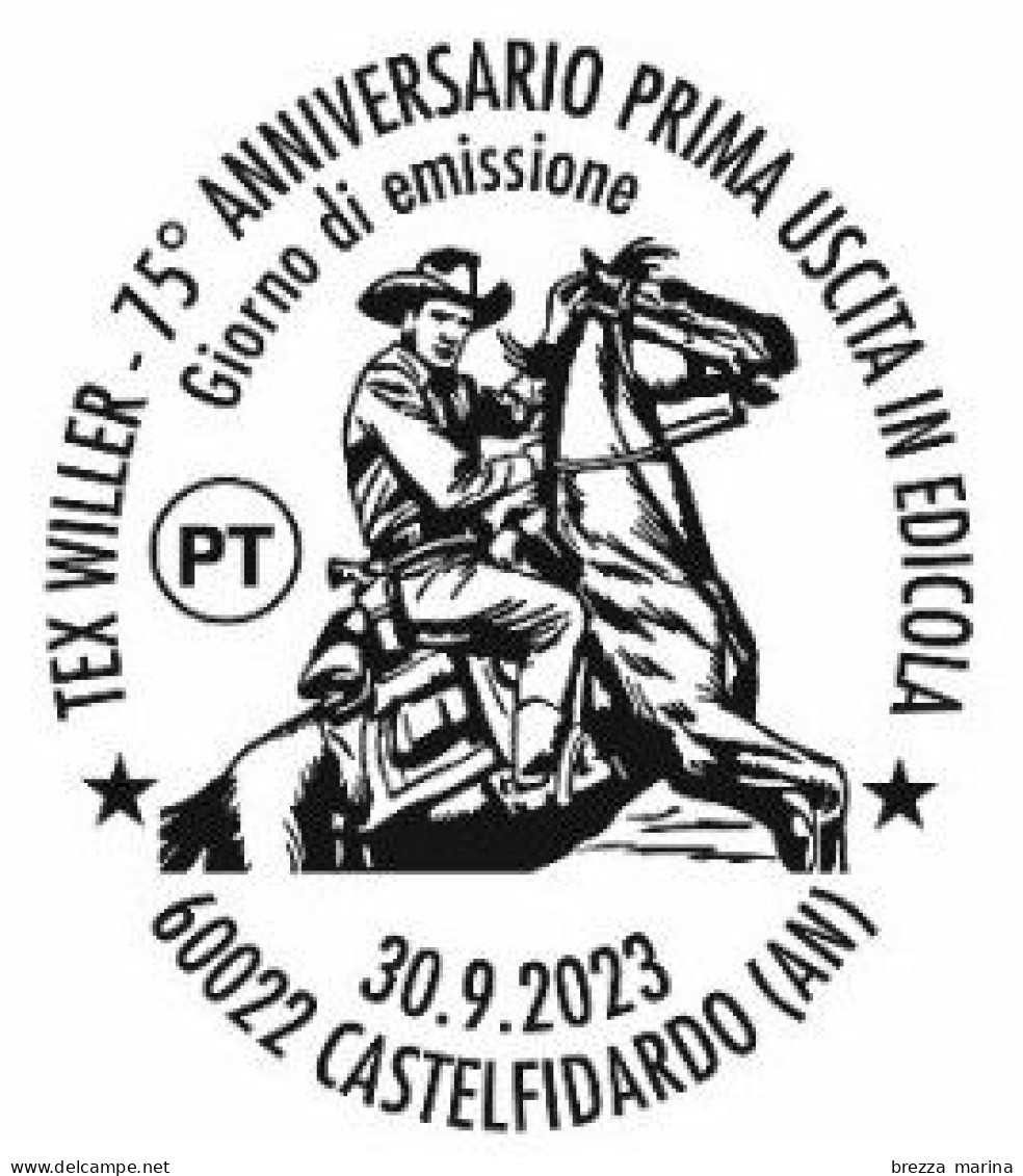 Nuovo - MNH - ITALIA - 2023 - 75 Anni Prima Uscita Del Fumetto Western Tex Willer – B - Barre 2367 - Codici A Barre