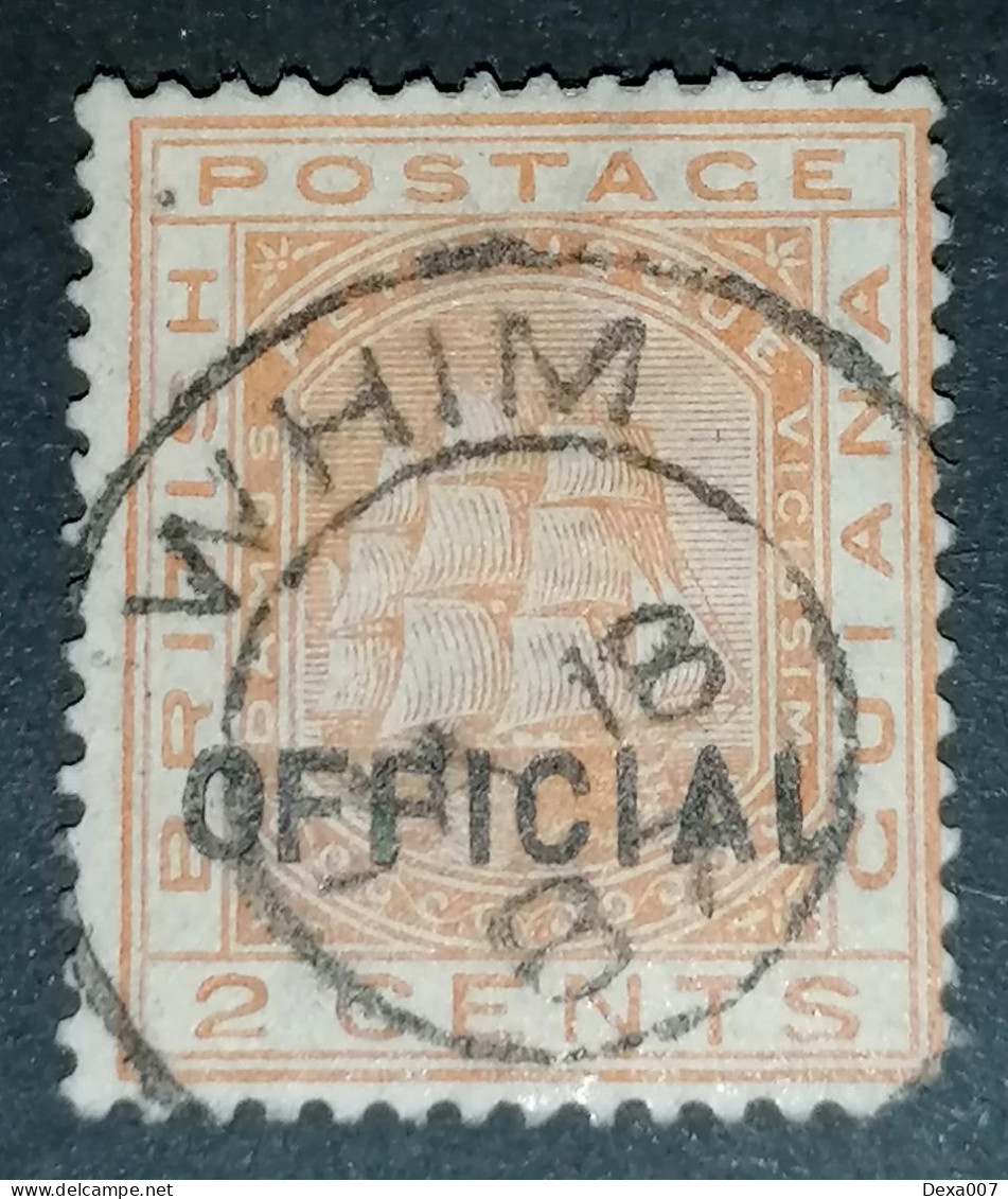 British Guiana 2 Cent 1877 Official Stamp - British Guiana (...-1966)