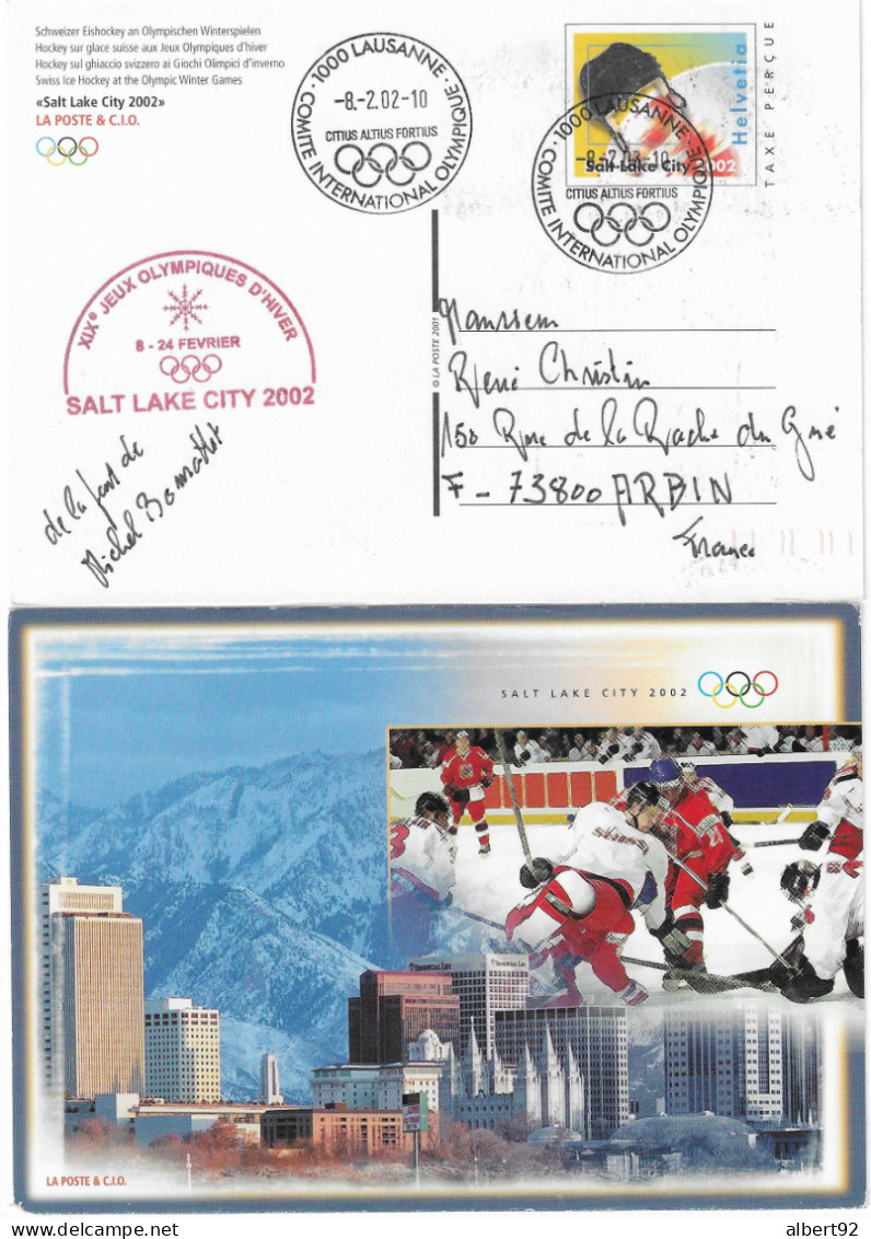 2002 Jeux Olympique D'Hiver De Salt Lake City: Entier Postal Suisse/ Comité International Olympique - Winter 2002: Salt Lake City