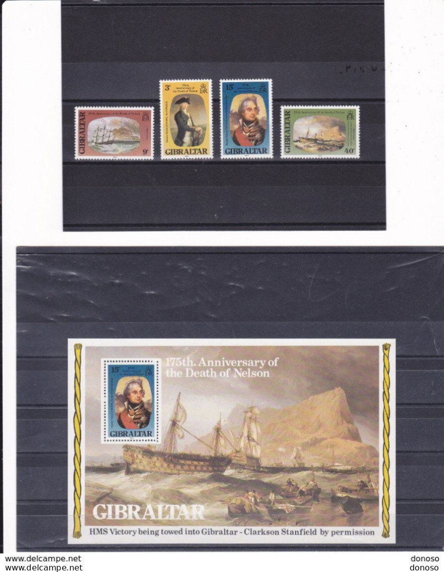 GIBRALTAR 1980 NELSON Yvert 411-414 + BF 6; Michel 409-412 + Block 7 NEUF** MNH Cote 5,50 Euros - Gibraltar