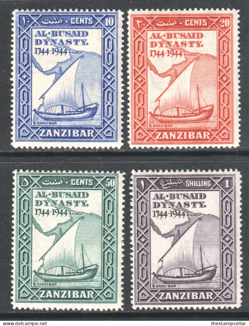 Zanzibar Scott 218/221 - SG327/330, 1944 Bicentenary Set MH* - Zanzibar (...-1963)