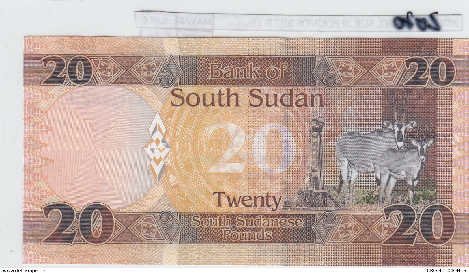 BILLETE SUDAN DEL SUR 20 POUNDS 2017 P-13c SIN CIRCULAR - Other - Africa