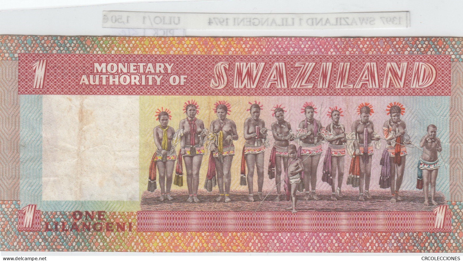 BILLETE SWAZILAND 1 LILANGENI 1974 P-1a SIN CIRCULAR - Sonstige – Afrika