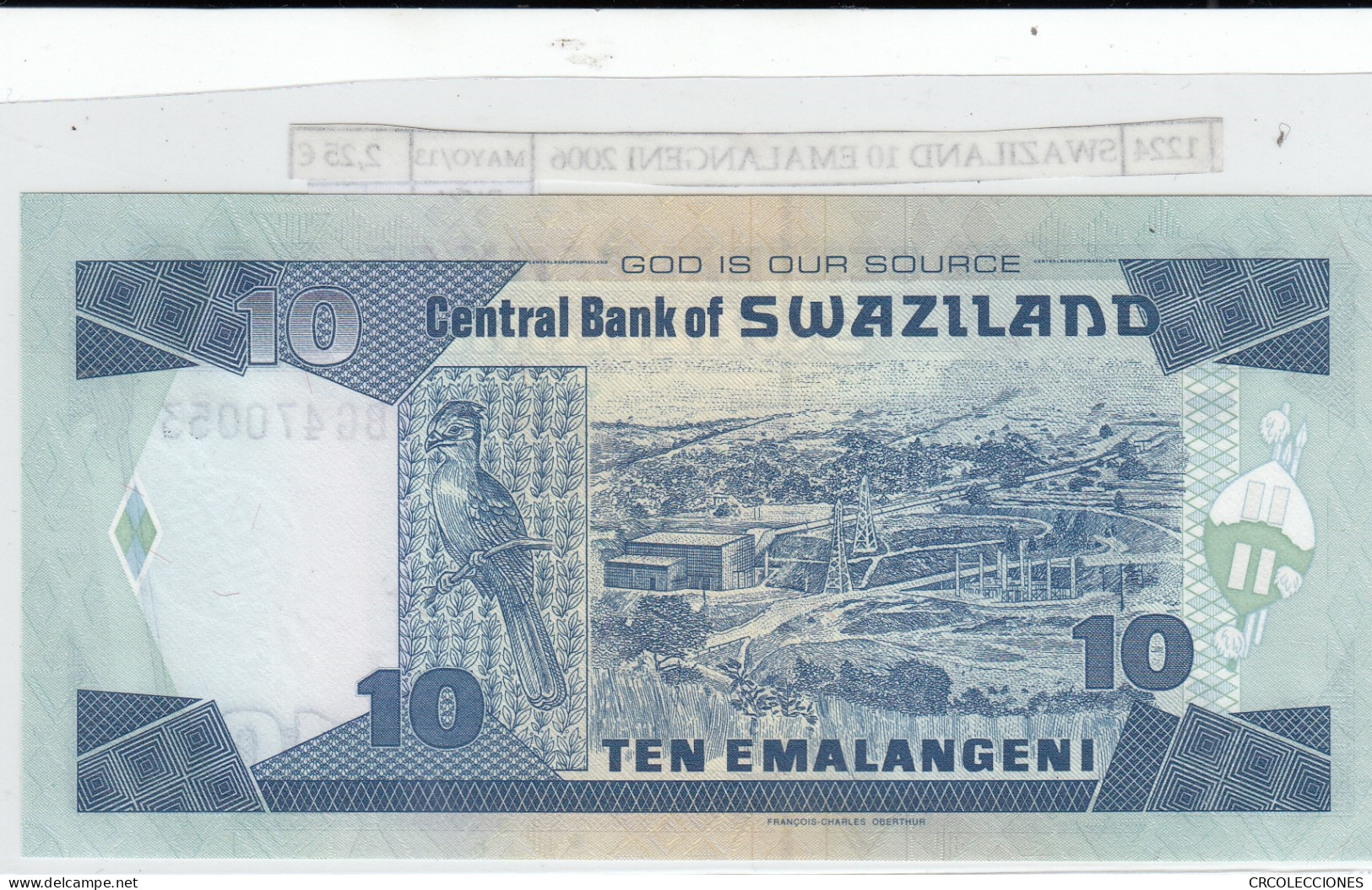 BILLETE SWAZILAND 10 EMALANGENI 2006 P-29c SIN CIRCULAR - Altri – Africa