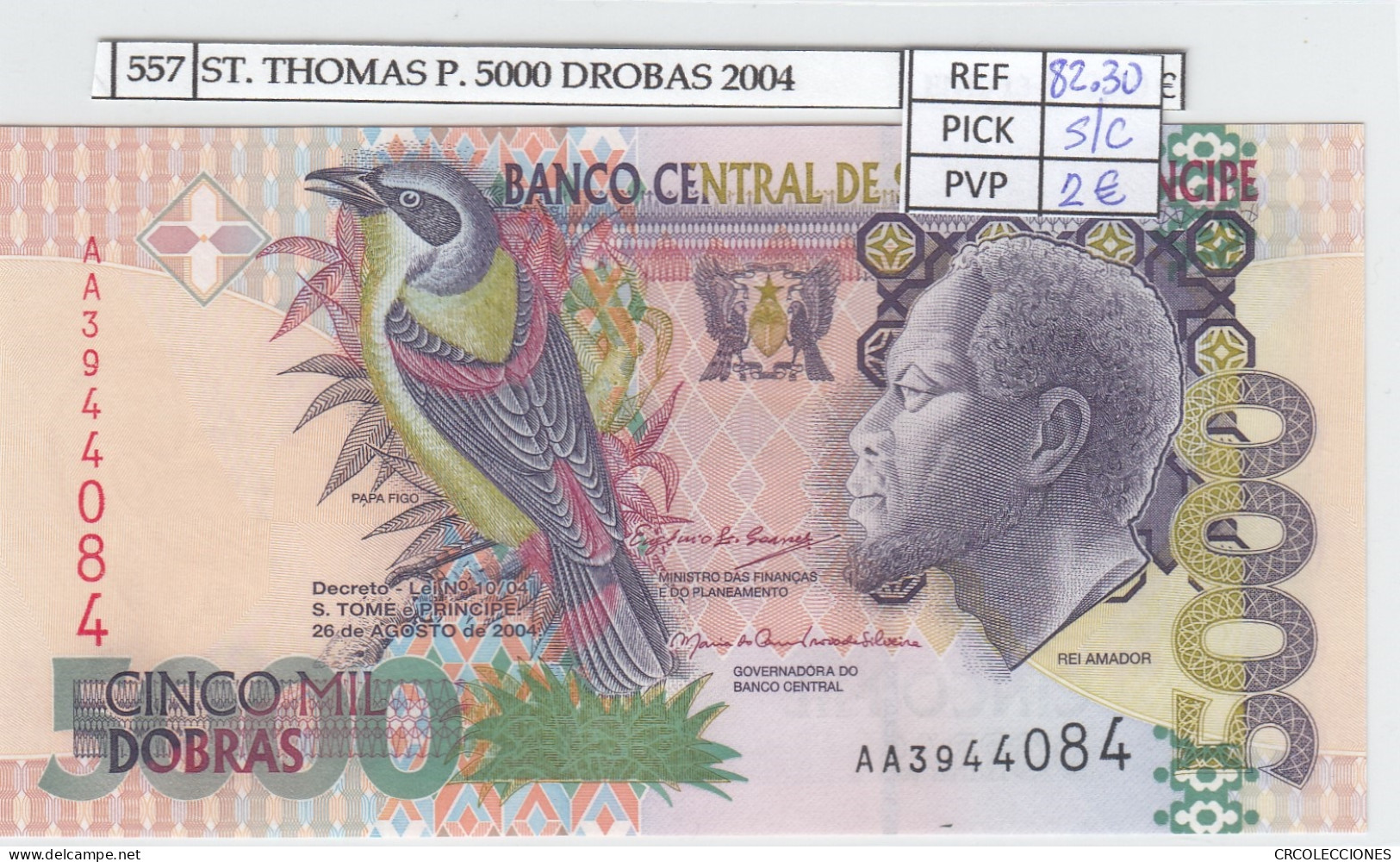 BILLETE ST. THOMAS Y PRINCIPE 5.000 DROBAS 2004 P-65c SIN CIRCULAR - Andere - Afrika