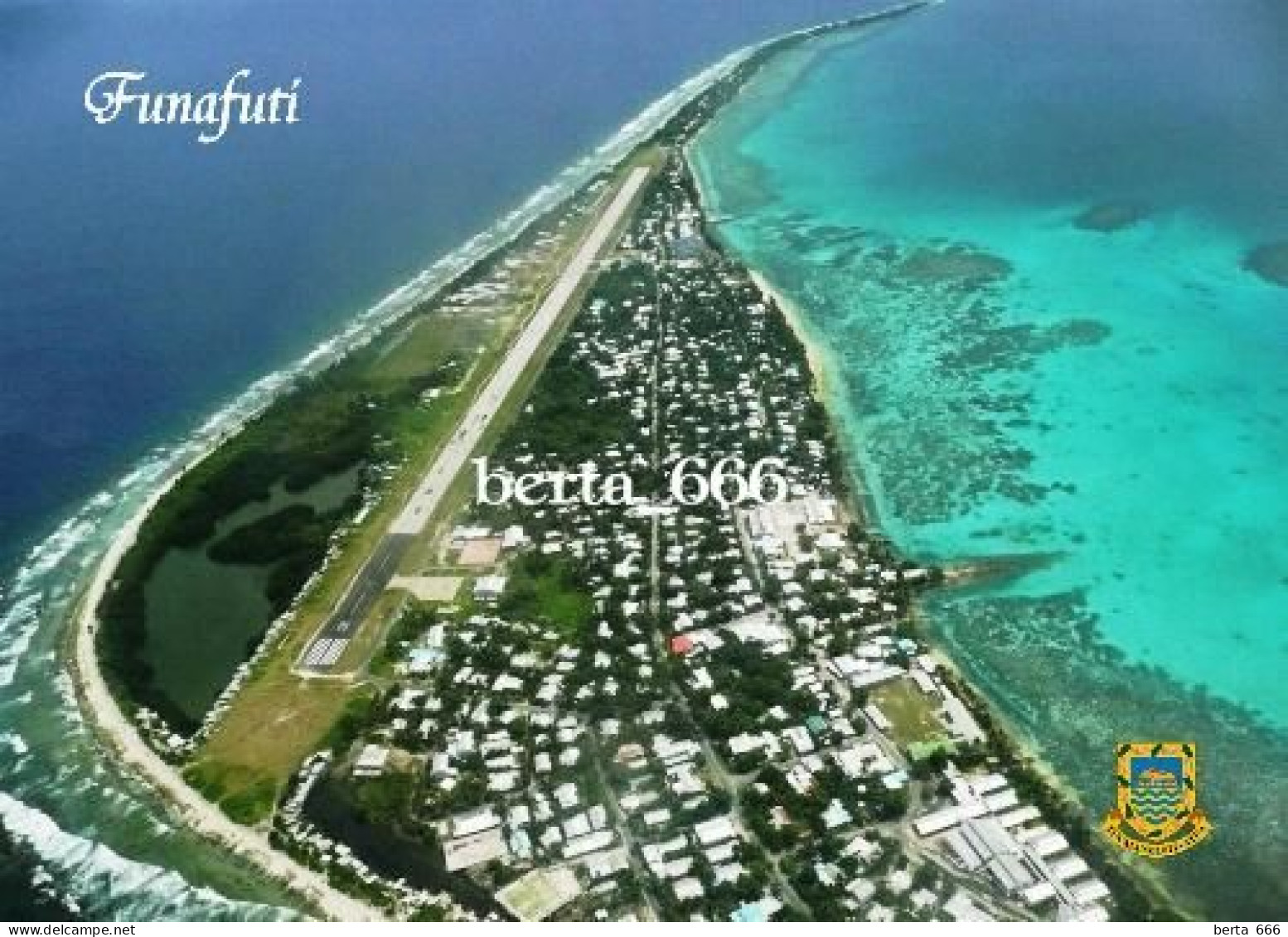 Tuvalu Funafuti Fongafale Runway Aerial View New Postcard - Tuvalu