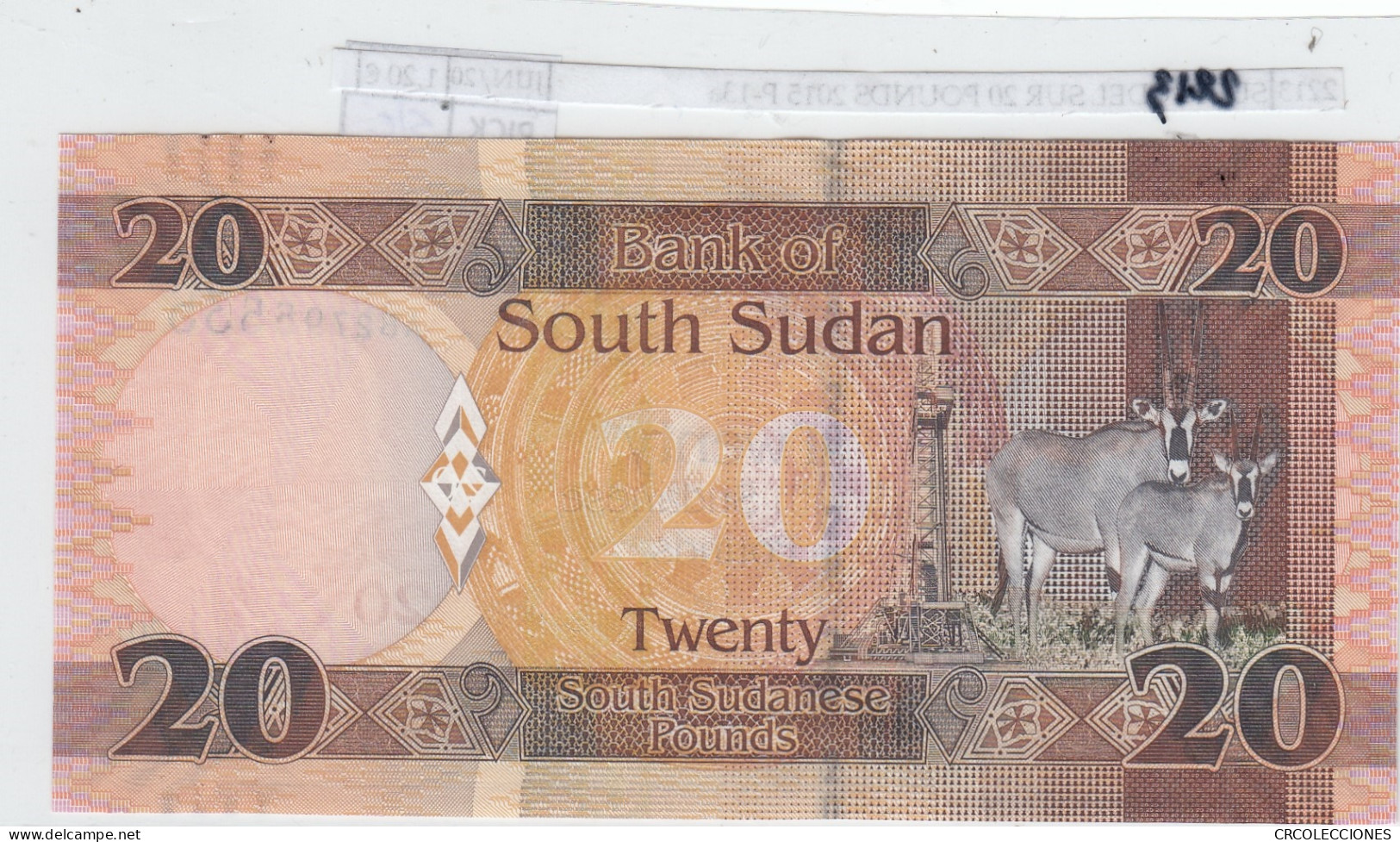 BILLETE SUDAN DEL SUR 20 POUNDS 2015 P-13a SIN CIRCULAR - Altri – Africa