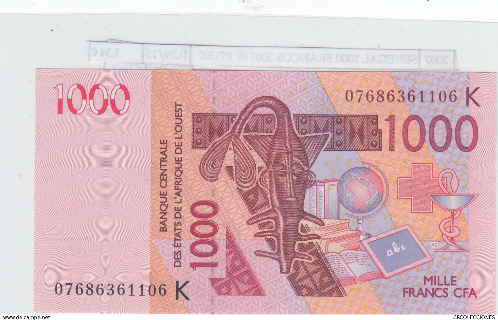 BILLETE SENEGAL 1.000 FRANCOS CFA 2007 03 P-115 Ae SIN CIRCULAR - Autres - Afrique