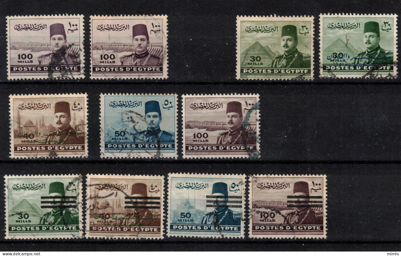 EGYPTE         Timbres Oblitérés Entre 1939 Et 1948 - Usati