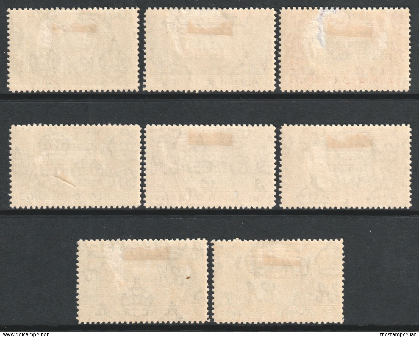 Falkland Islands South Shetlands Scott 5L1/5L8 - SG D1/D8, 1944 George VI Set MH* (2d Fault) - Islas Malvinas