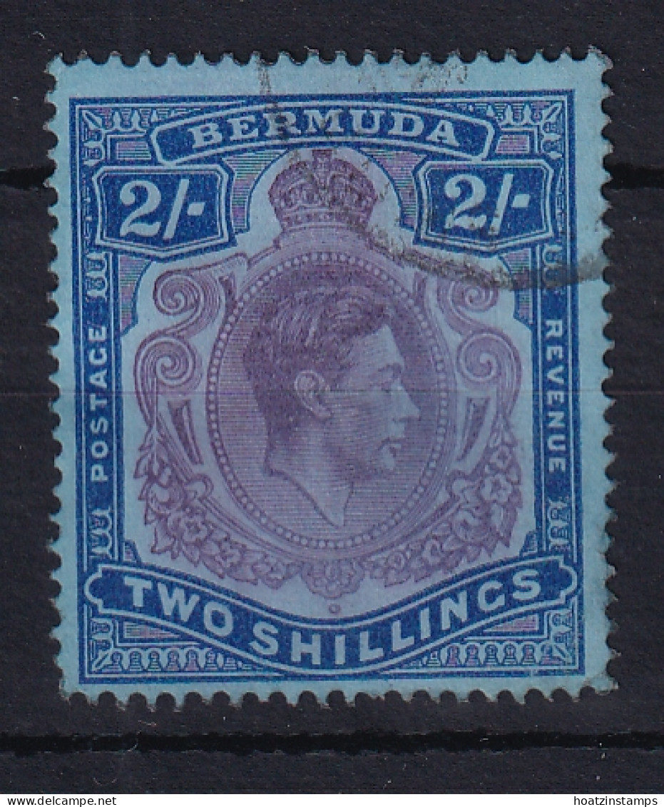 Bermuda: 1938/53   KGVI    SG116a    2/-   Deep Reddish Purple & Ultramarine/grey-blue   [Perf: 14]  Used - Bermudes