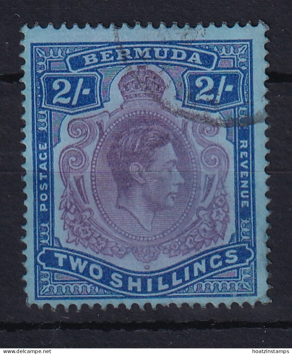 Bermuda: 1938/53   KGVI    SG116a    2/-   Deep Reddish Purple & Ultramarine/grey-blue   [Perf: 14]  Used - Bermuda