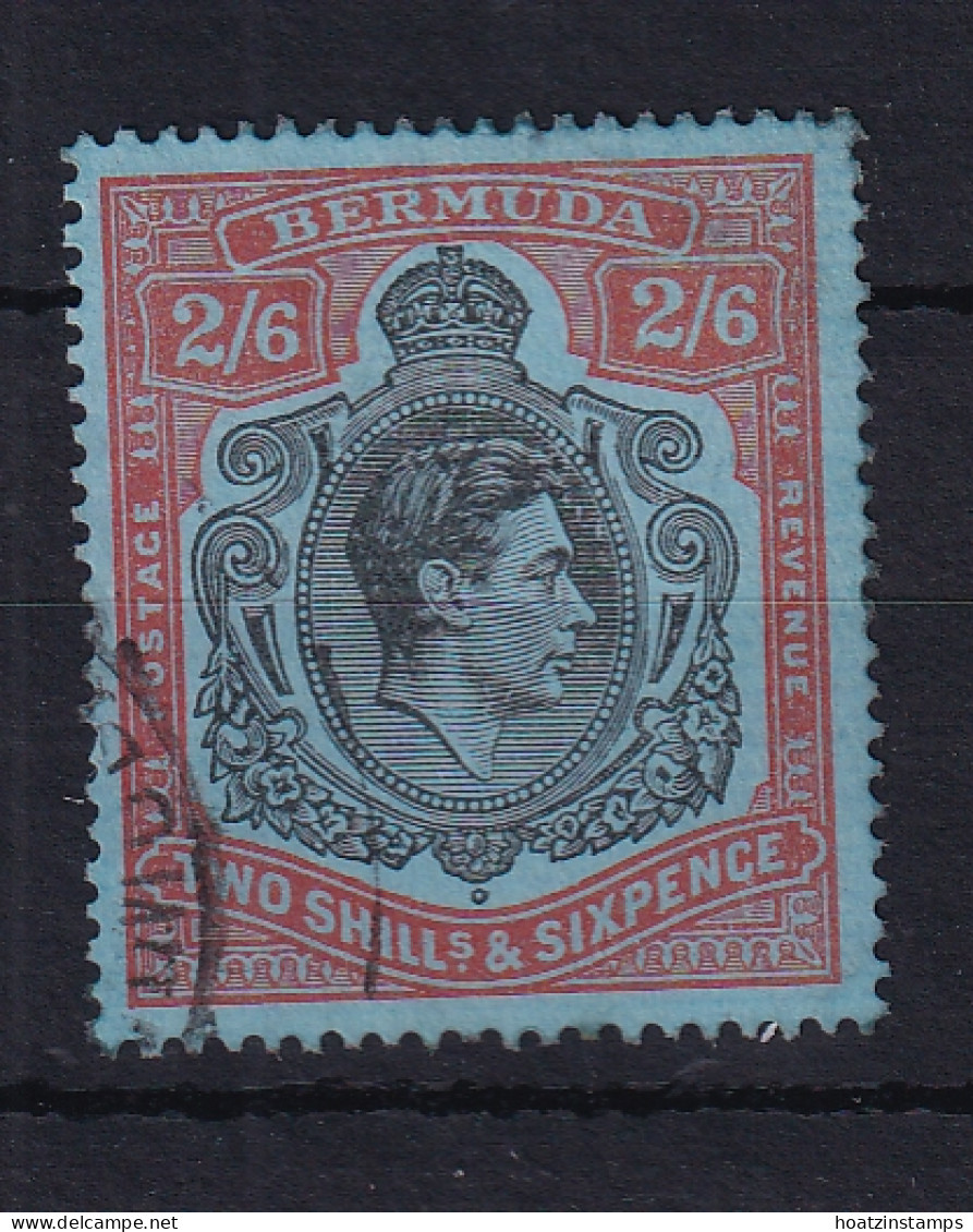 Bermuda: 1938/53   KGVI    SG117b    2/6d   Black & Red/pale Blue   [Perf: 14]  Used - Bermudes