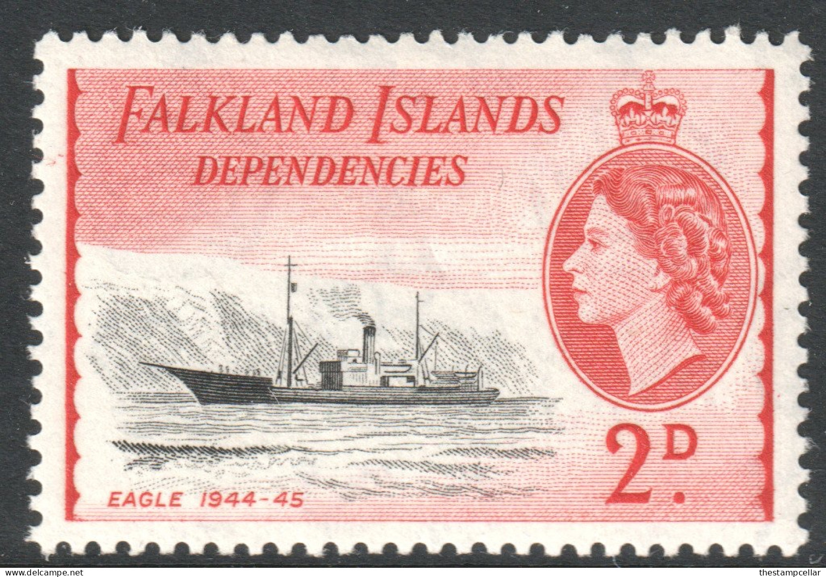 Falkland Islands Dependencies Scott 1L22 - SG G29, 1954 Elizabeth II 2d MH* - Falklandeilanden
