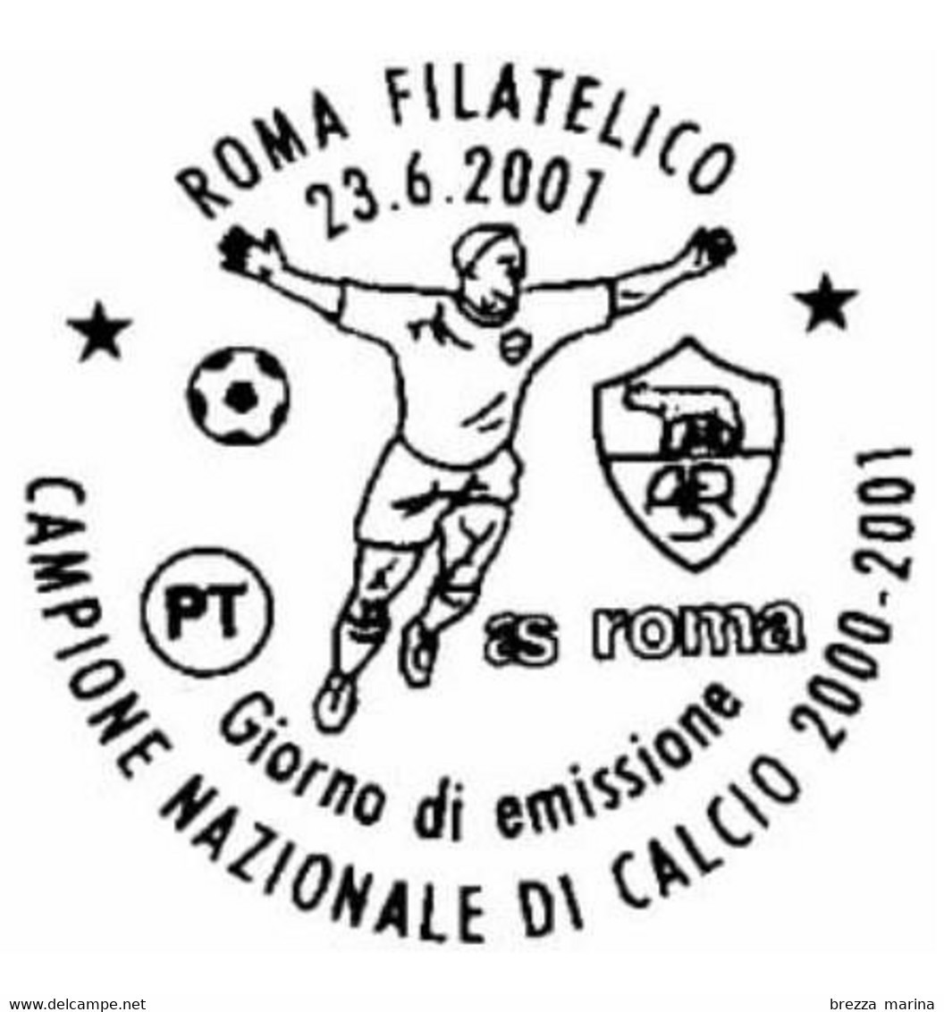 Nuovo - MNH - ITALIA - 2001 - Calcio - Roma Campione D'Italia 2000-2001 - Giocatore - 800 L. - 0,41 - 2001-10: Mint/hinged