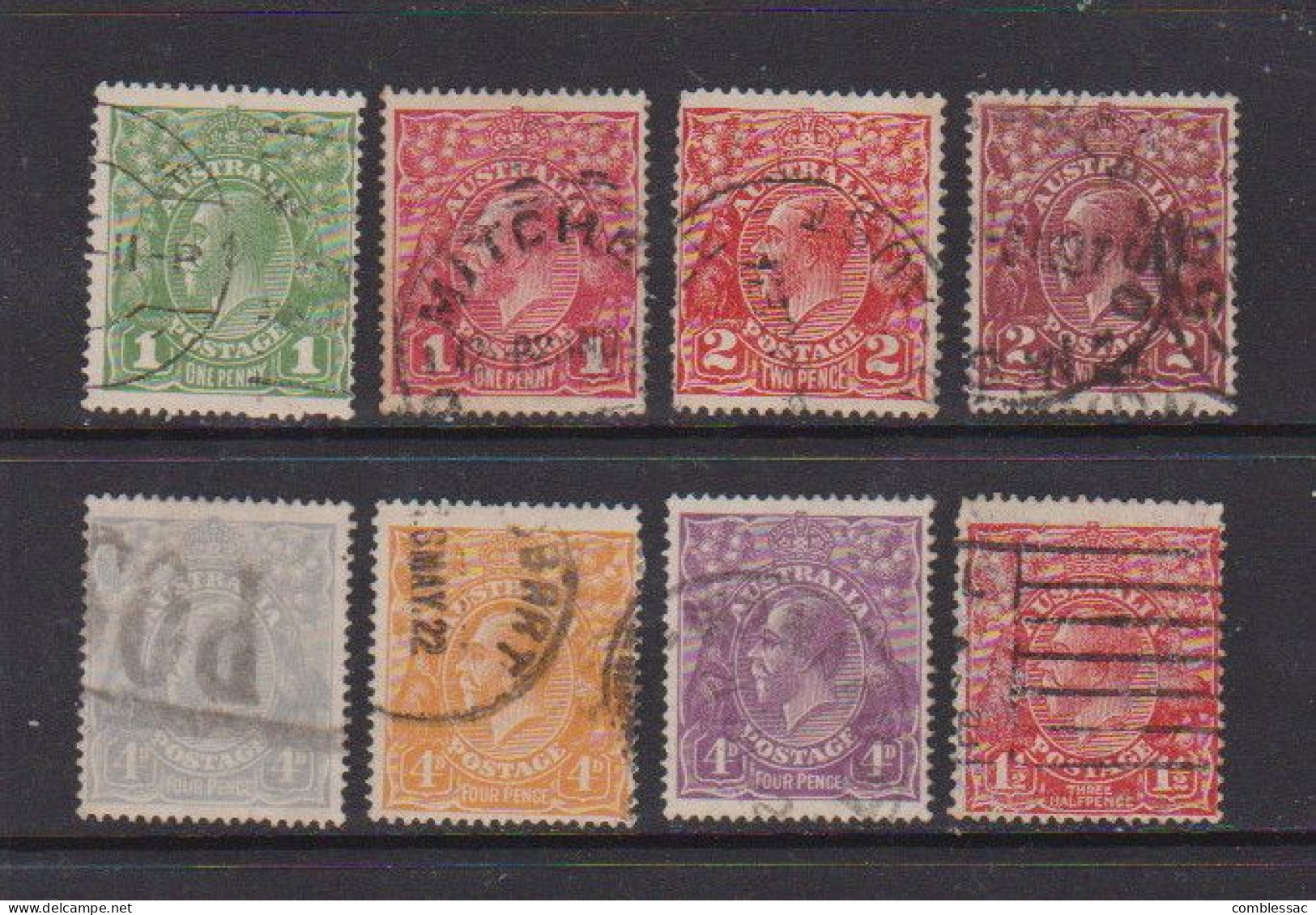 AUSTRALIA    King  George  V     8  Various  Stamps       USED - Oblitérés