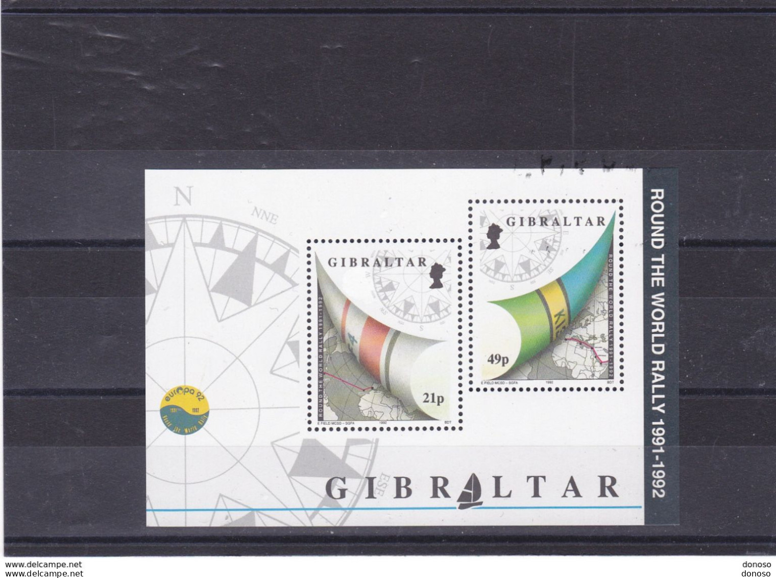 GIBRALTAR 1992 RALLYE NAUTIQUE Yvert BF 16, Michel Block 17 NEUF** MNH Cote 6 Euros - Gibraltar