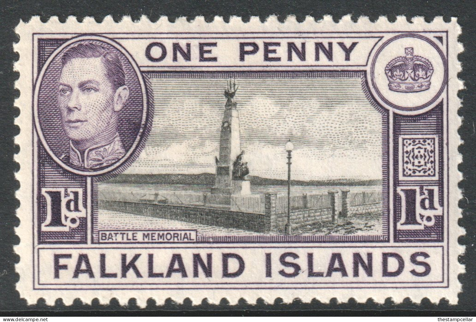 Falkland Islands Scott 85b - SG148, 1938 George VI 1d MH* - Islas Malvinas