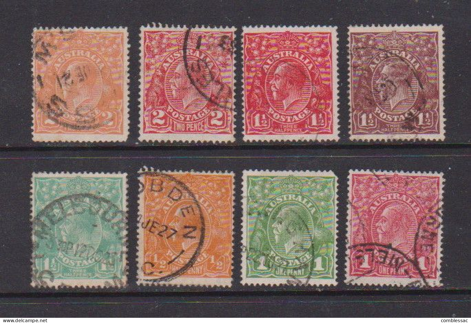 AUSTRALIA    King  George  V     8  Various  Stamps       USED - Used Stamps