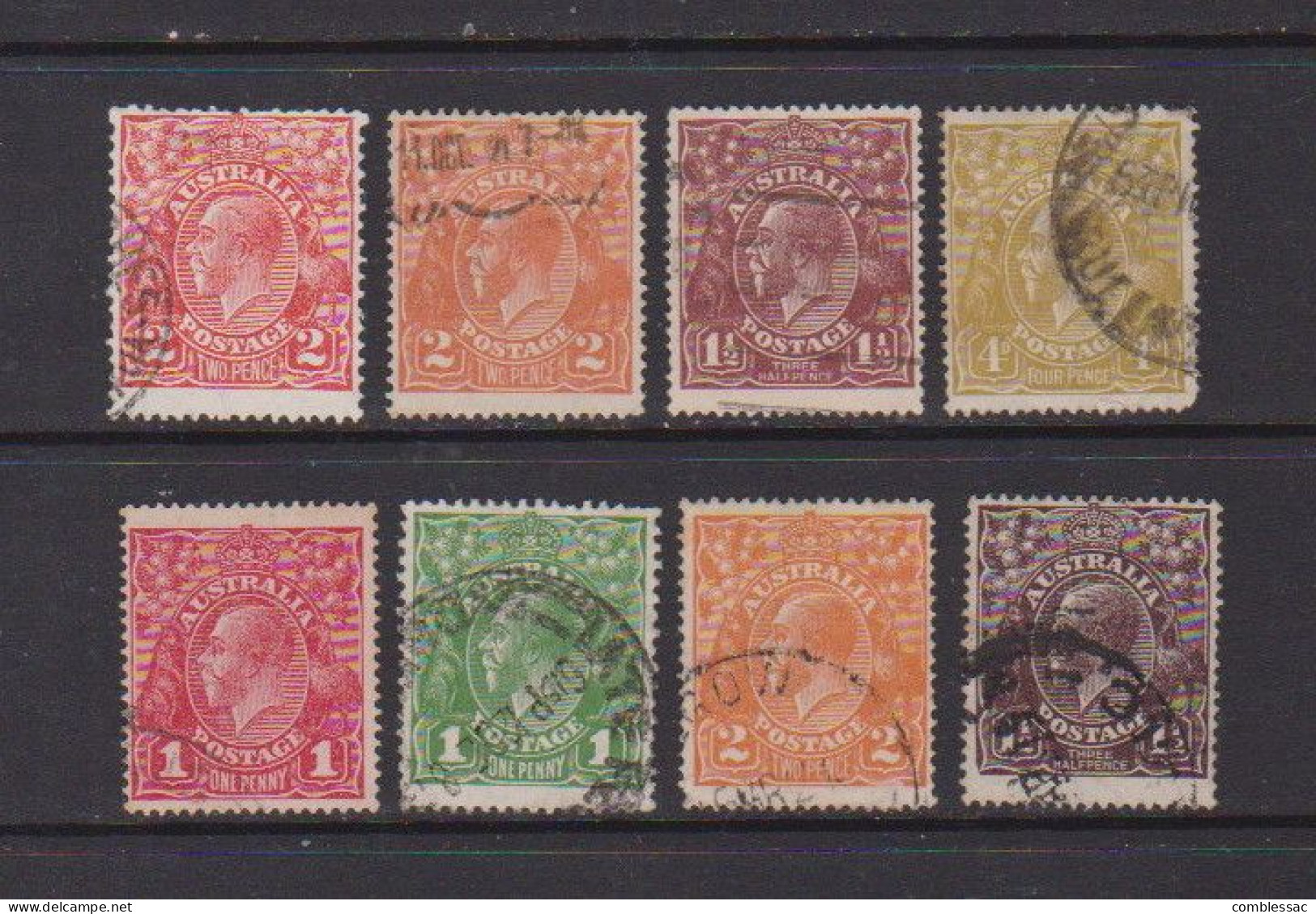 AUSTRALIA    King  George  V     8  Various  Stamps       USED - Oblitérés