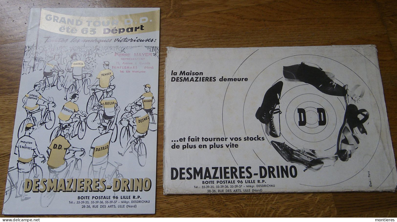 CATALOGUE CHAUSSURES DESMAZIERES DRINOT été 1963 - Illustrations Vélo Course Cycliste P. Mayer Représentant Templemars - Kleding & Textiel