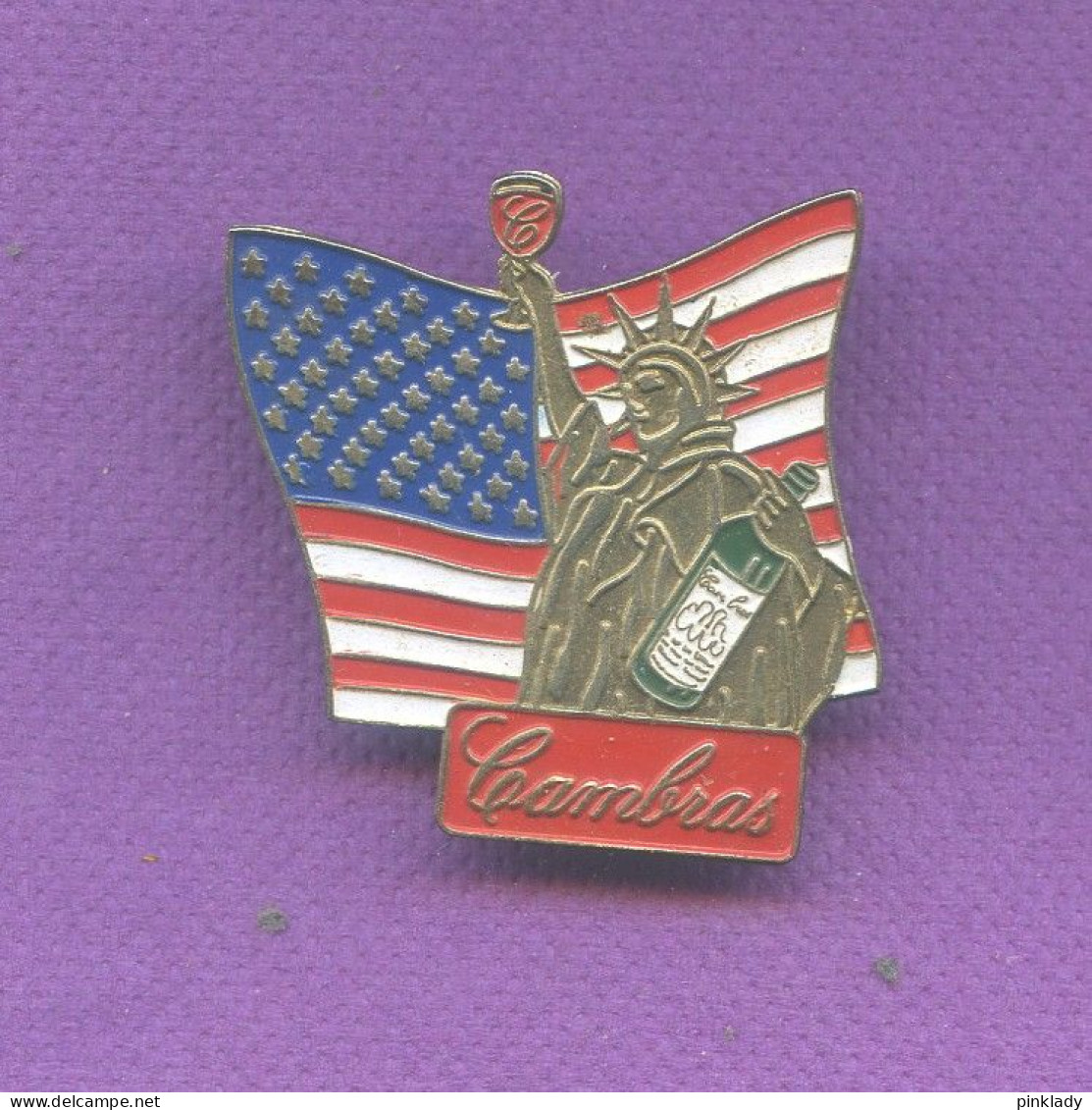 Gros Pins Statue De La Liberte Drapeau Usa Vin Cambras Q786 - Boissons