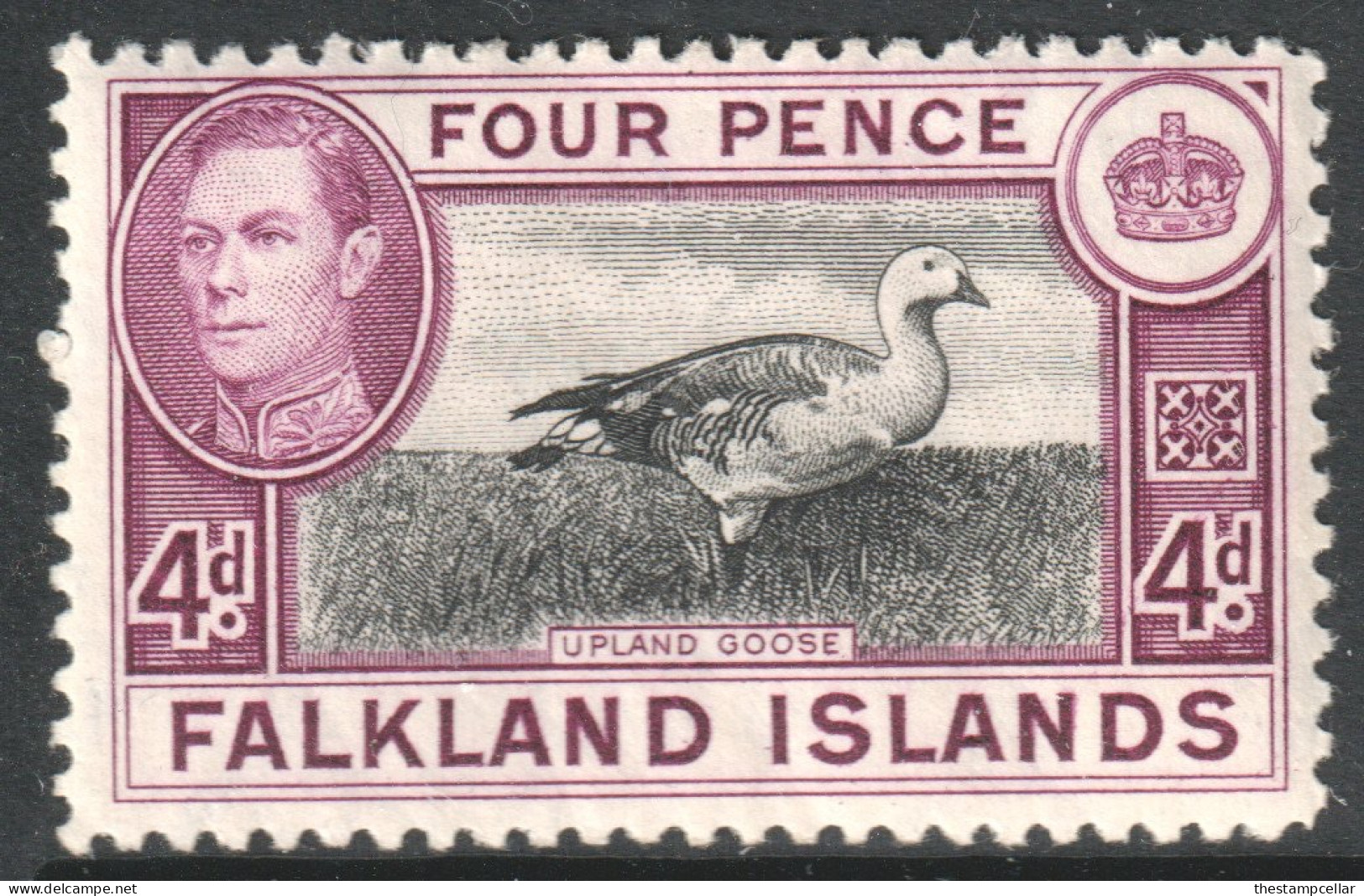 Falkland Islands Scott 88 - SG154, 1938 George VI 4d Sheep MH* - Islas Malvinas