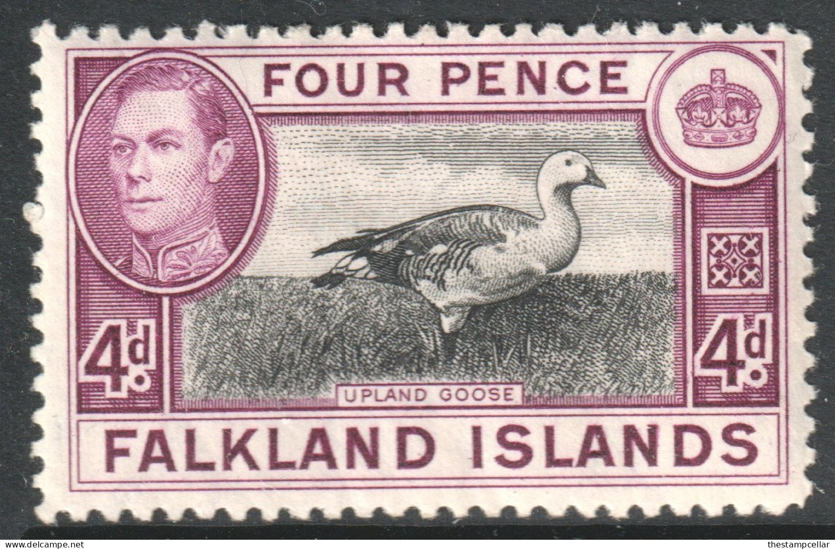 Falkland Islands Scott 88 - SG154, 1938 George VI 4d Sheep MH* - Falkland