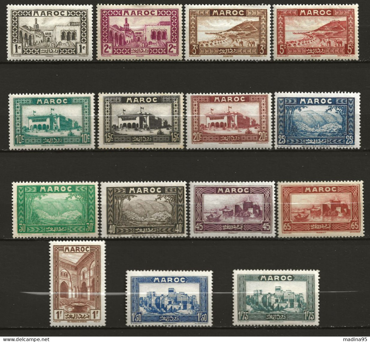 MAROC Colo:, *, N° YT 128 à 138, 140, 143/144A, Ens. De 15 Tp, Le N° 133 Nsg,  Ch., TB - Unused Stamps