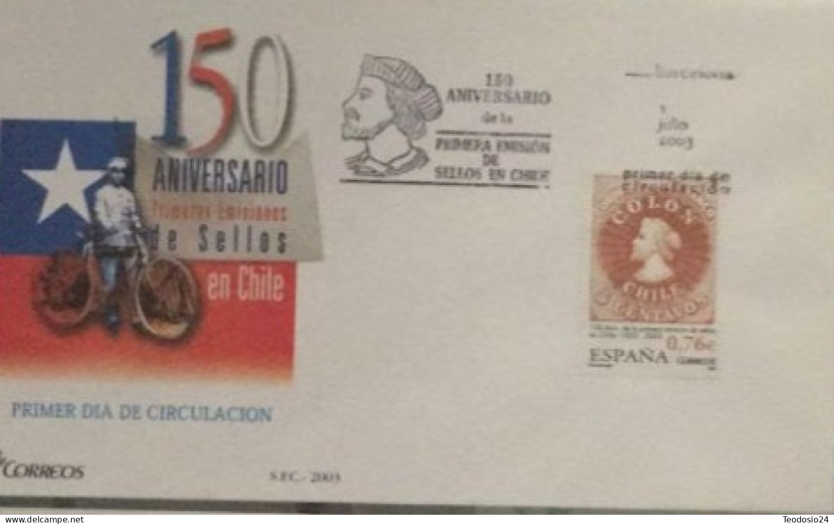 FDC  2003.- Sellos Chile 150 Años. - FDC