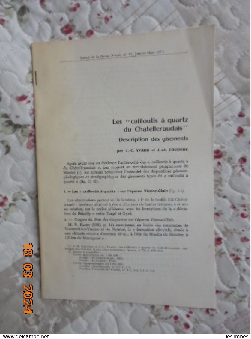 Les "Cailloutis A Quartz Du Chatelleraudais" Extraits De La Revue Norois No.81 (Jan-Mars 1974) + No.82 (avril-juin 1974) - Geografía