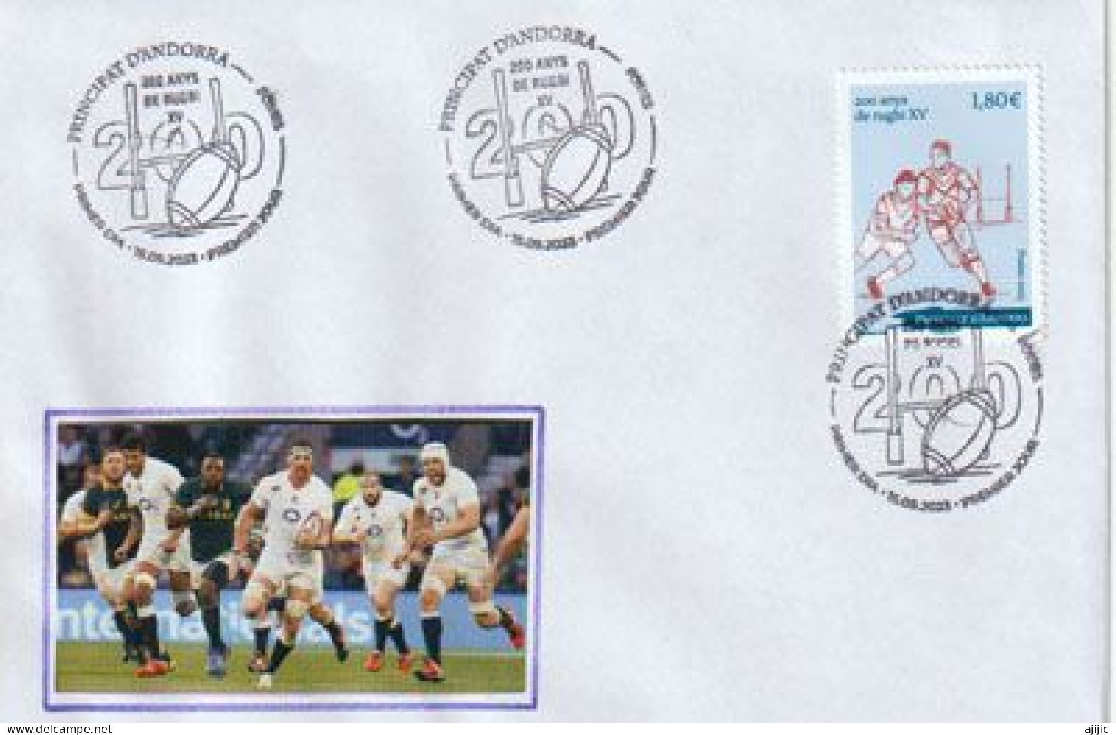 2023. ANDORRA.  Coupe Du Monde De Rugby En France - Rugby World Cup. Premier Jour - Lettres & Documents