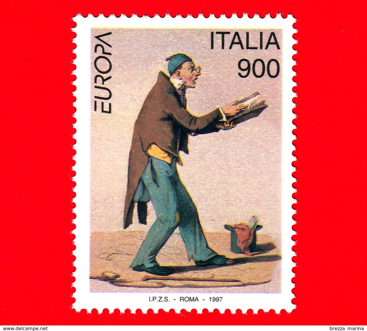 Nuovo - MNH - ITALIA - 1997 - Europa - 42ª Emissione - Storie E Leggende -  900 L. - Cantastorie - Street Singer - 1991-00:  Nuevos