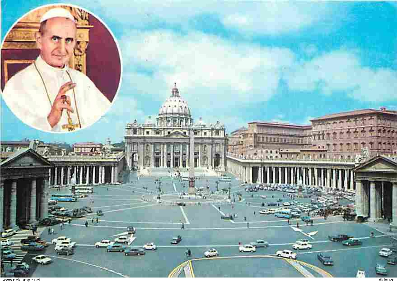 Vatican - La Place Et La Basilique Saint Pierre - Automobiles - Autocars - Bus - CPM - Voir Scans Recto-Verso - Vatikanstadt