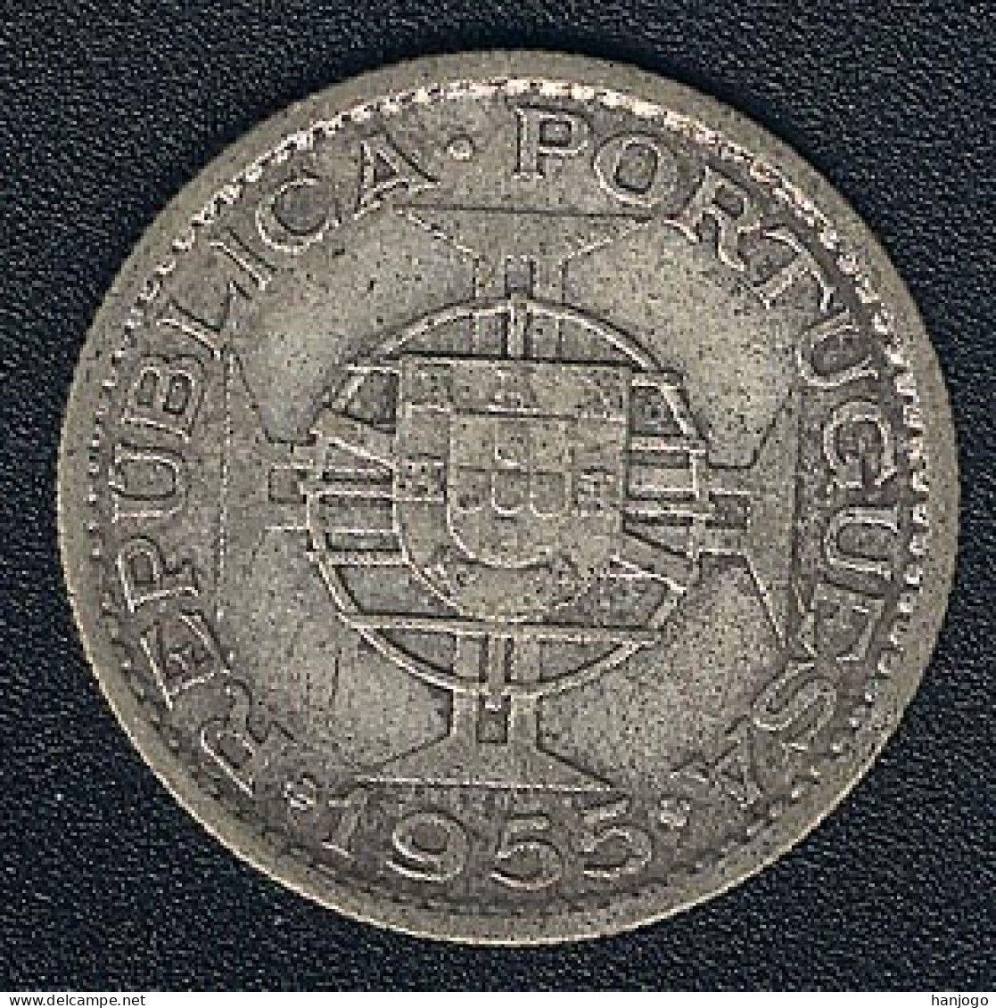 Angola, 10 Escudos 1955, Silber - Angola