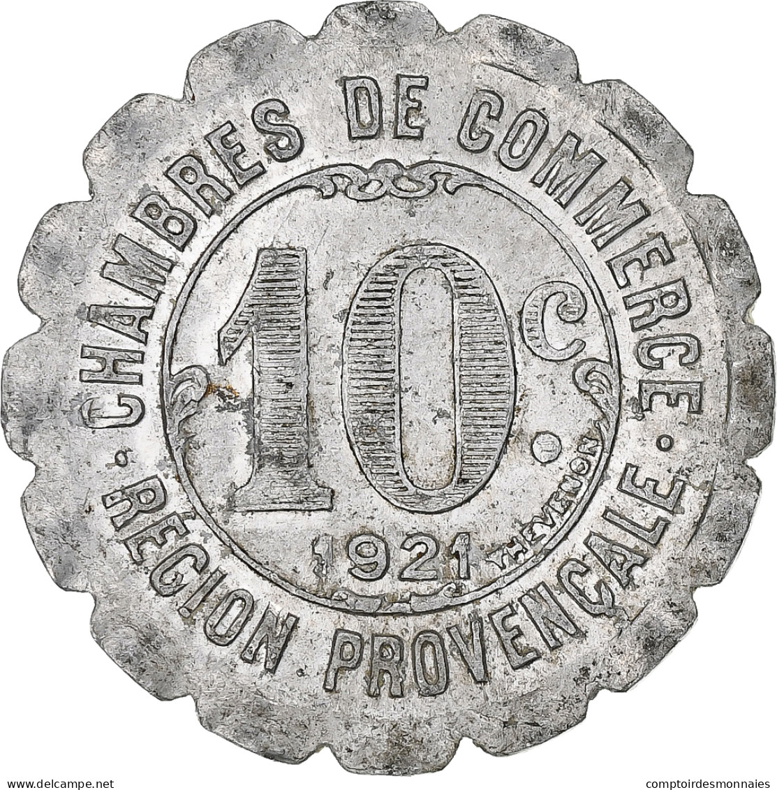 France, Chambre De Commerce Région Provençale, 10 Centimes, 1921, TTB+ - Monétaires / De Nécessité