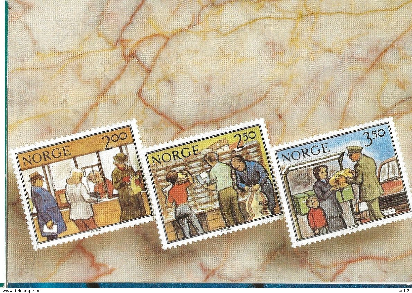 Norway 1984 Card With Imprinted Stamps Work In Posten  Maximum Card  Unused - Brieven En Documenten