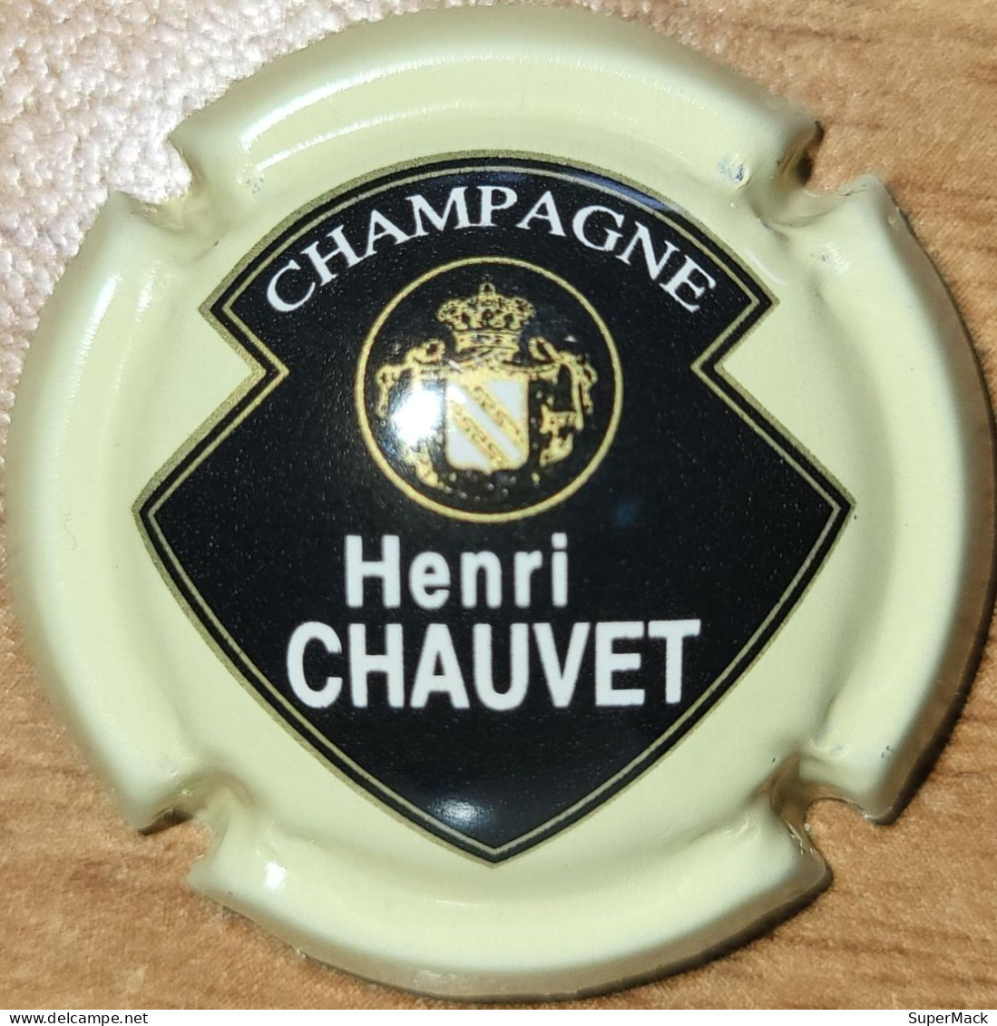 Capsule Champagne Henri CHAUVET Série Nom Horizontal, écusson, Crème & Noir Nr 08 - Chauvet H.