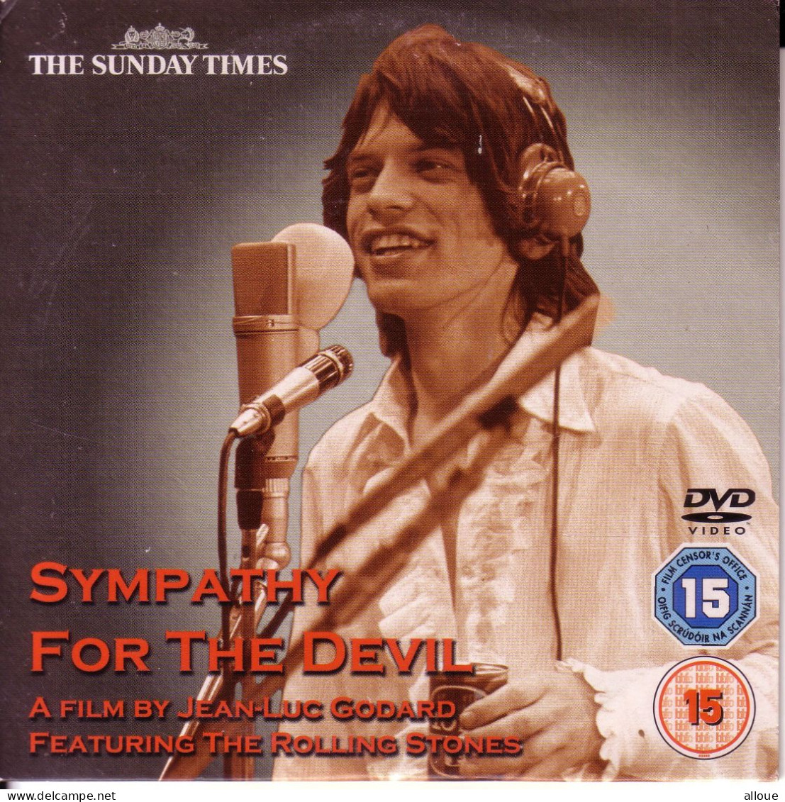 SYMPATHY FOR THE DEVIL DE JEAN-LUC GODARD - THE ROLLING STONES - DVD PROMO SUNDAY TIMES   - POCHETTE CARTON - Muziek DVD's