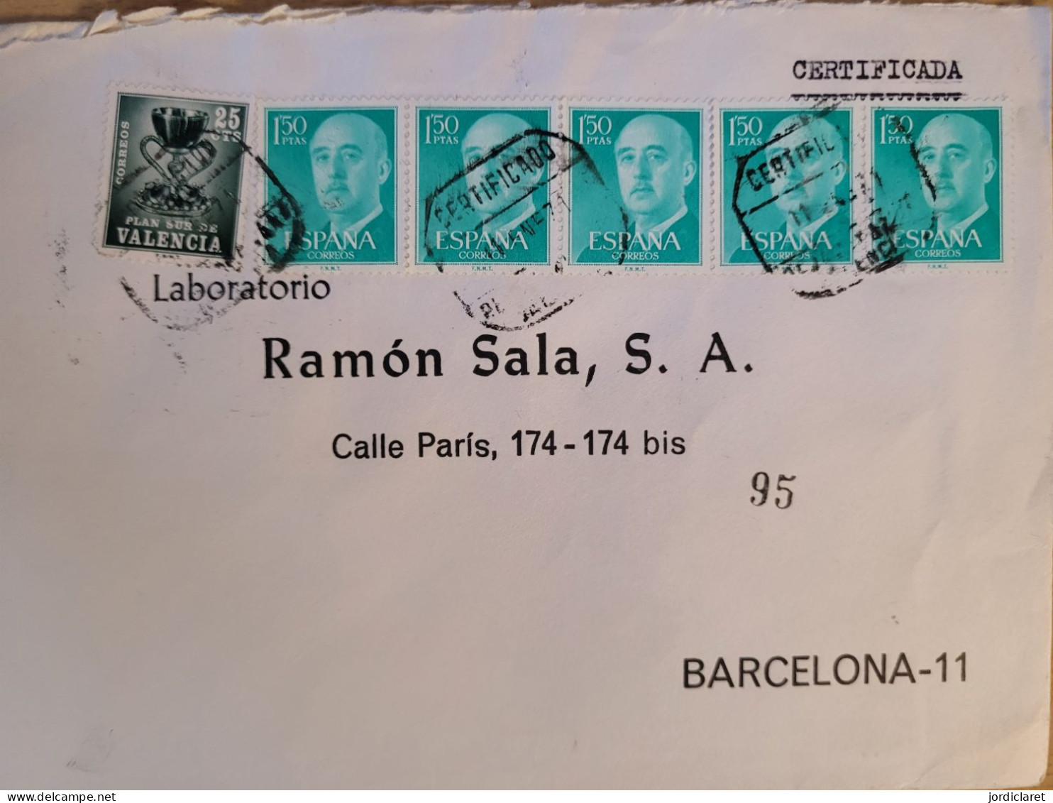 Carta Comercial  Certificada Valencia8 - Storia Postale