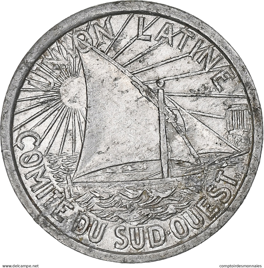 France, Comité Du Sud-ouest, 5 Centimes, 1930, TTB+, Aluminium - Monétaires / De Nécessité