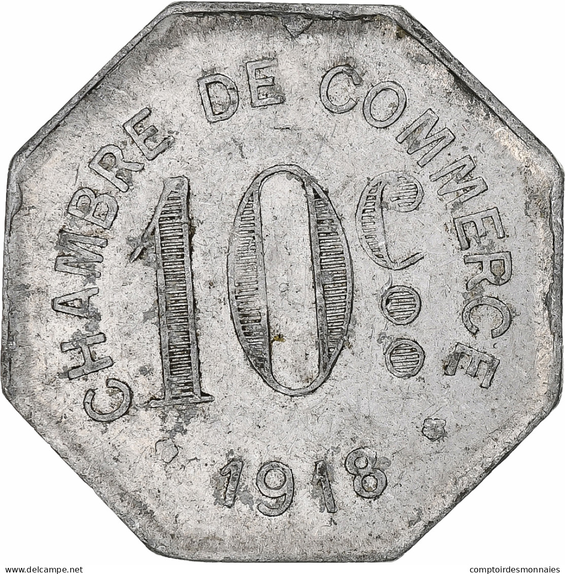 France, Chambre De Commerce De Rouen, 10 Centimes, 1918, TTB, Aluminium - Monetary / Of Necessity