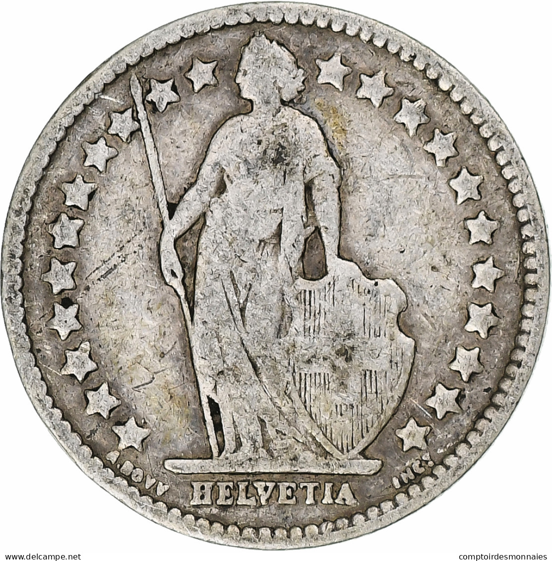 Suisse, 1/2 Franc, Helvetia, 1910, Bern, Argent, TB, KM:23 - Autres & Non Classés