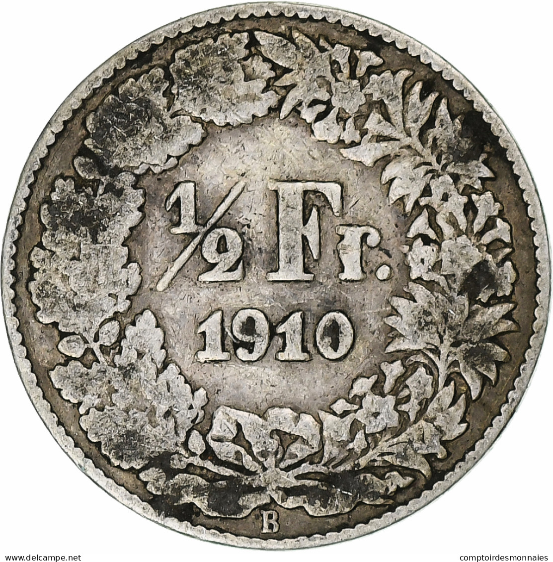 Suisse, 1/2 Franc, Helvetia, 1910, Bern, Argent, TB, KM:23 - Autres & Non Classés