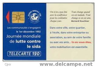 # France 281 F310A LUTTE CONTRE LE SIDA 120u So3 12.92 Tres Bon Etat - 1992