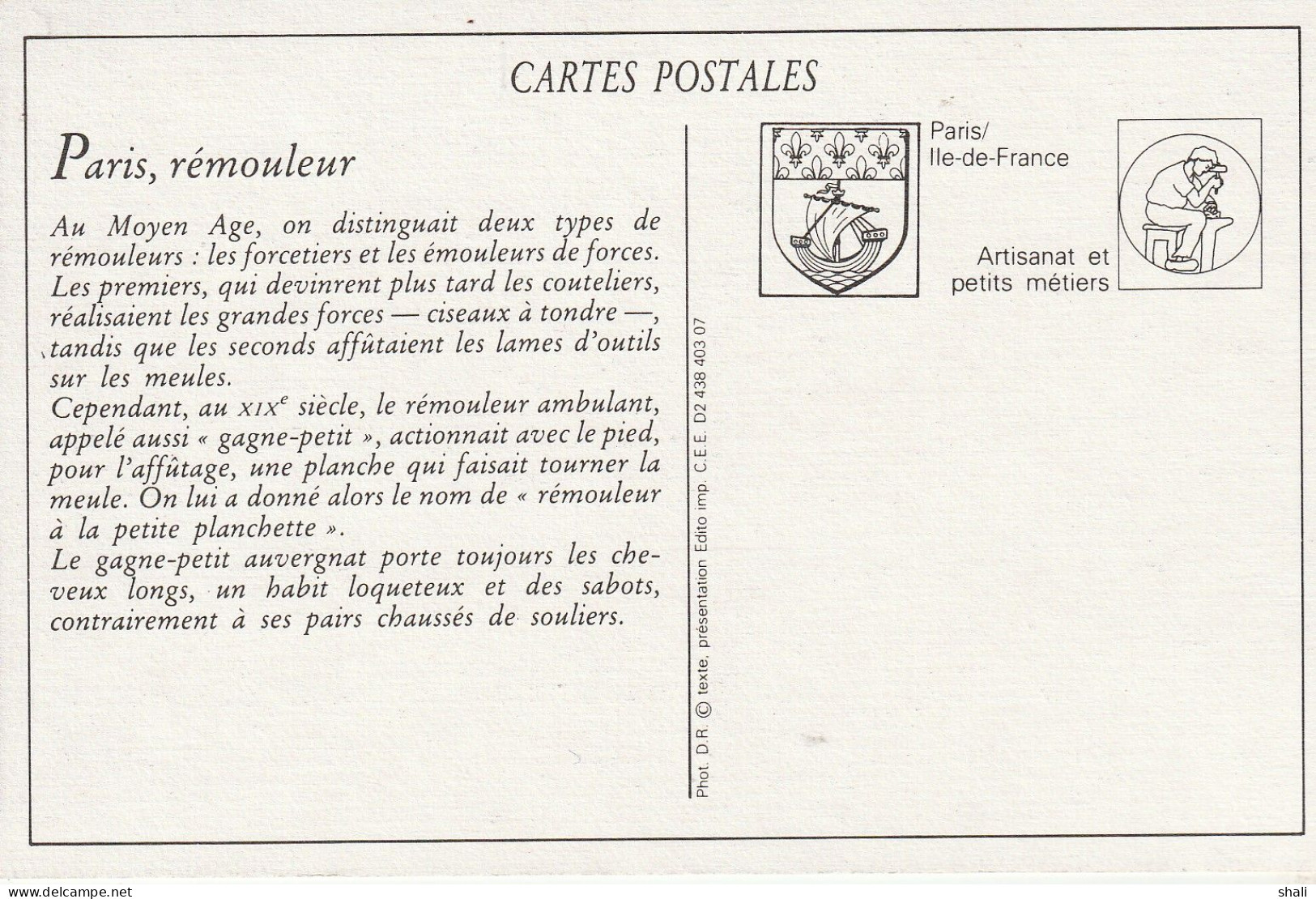 COPIE DE CARTE POSTALE ANCIENNE LE REMOULEUR - Street Merchants